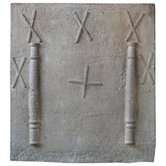 17th - 18th Century French Louis XIV 
Saint Andrew
s Cross
 Fireback