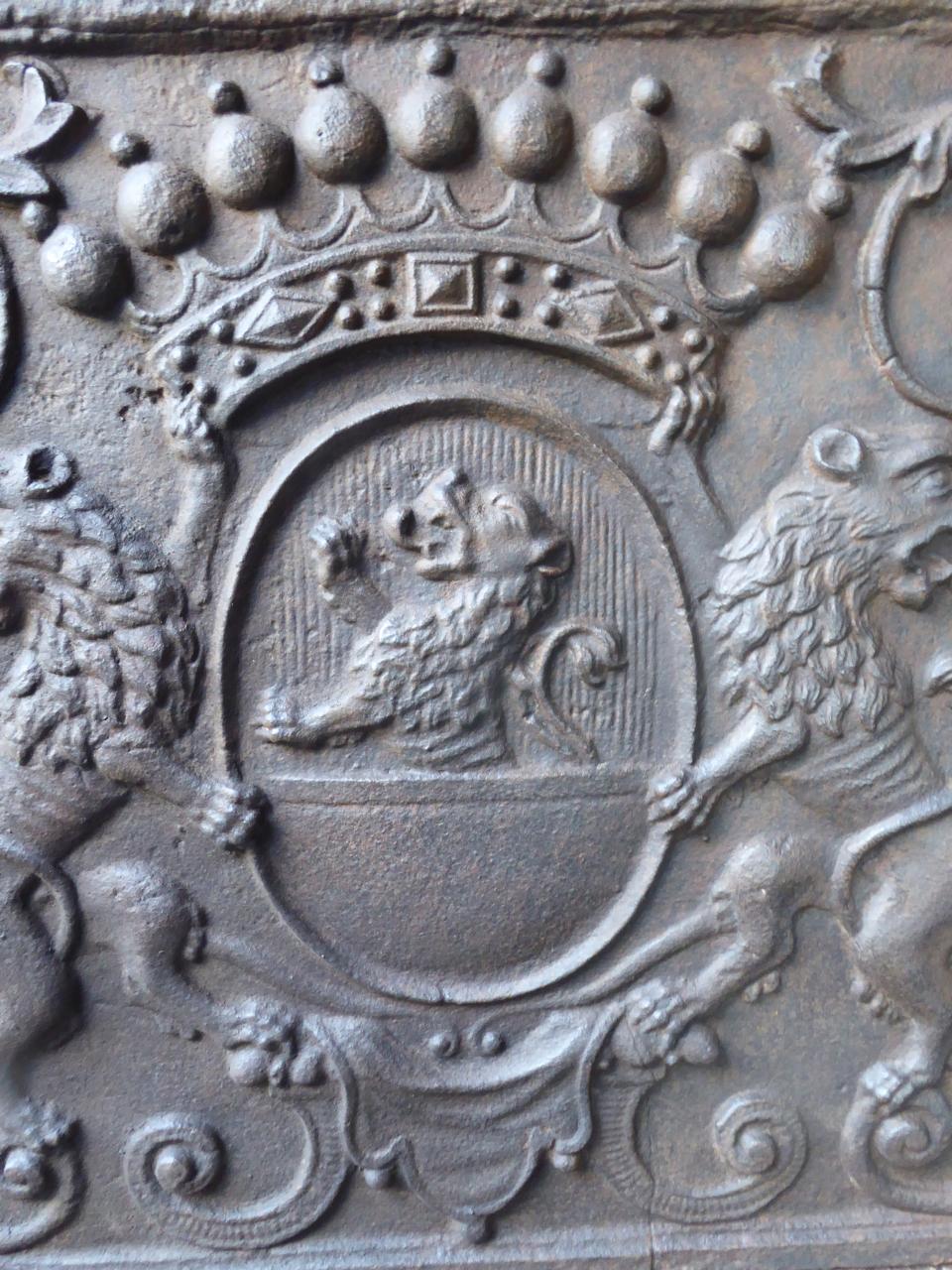 French 18th Century Fireback with Coat of Arms of Eltz Family