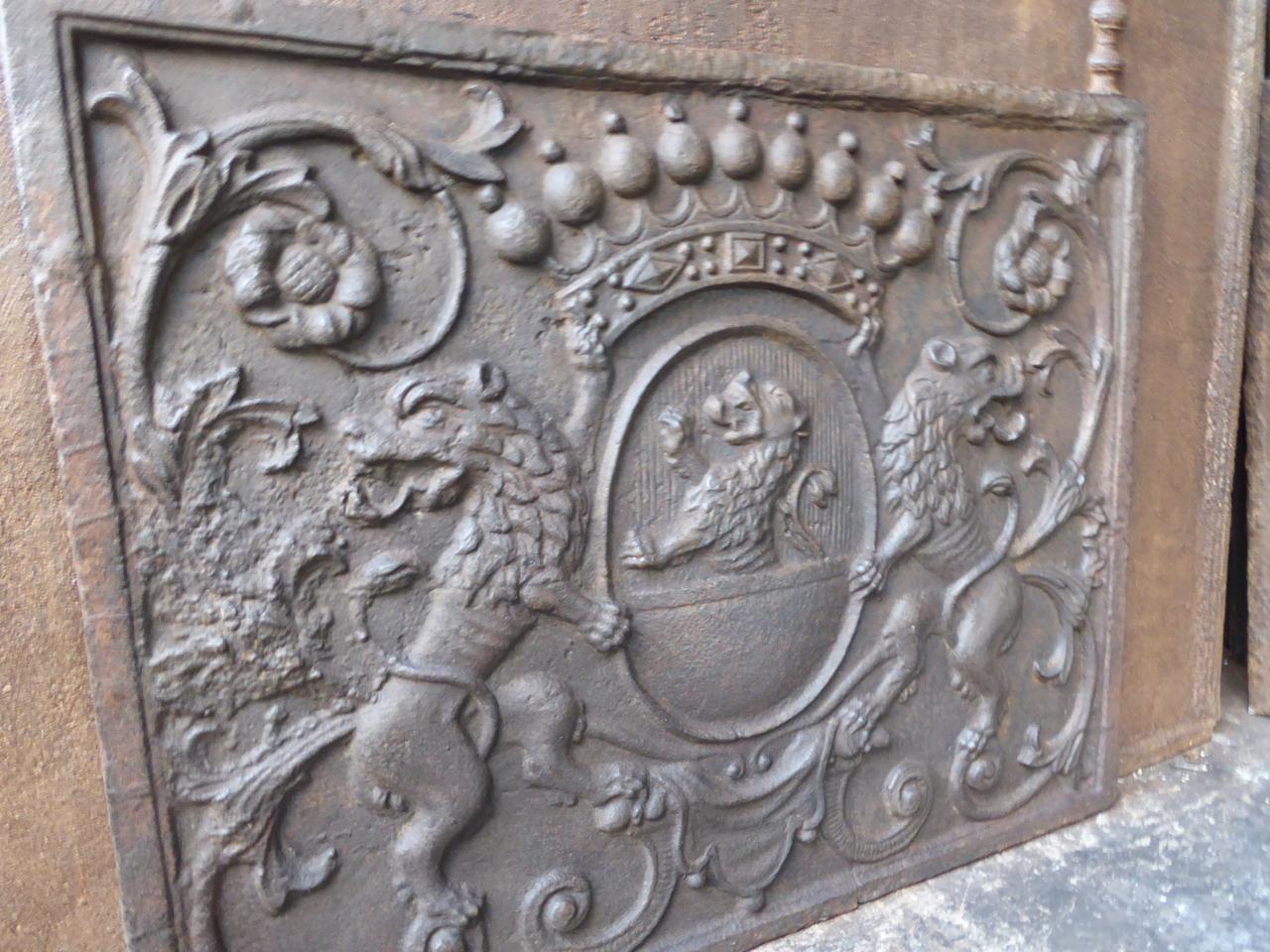 18th Century Fireback with Coat of Arms of Eltz Family 1