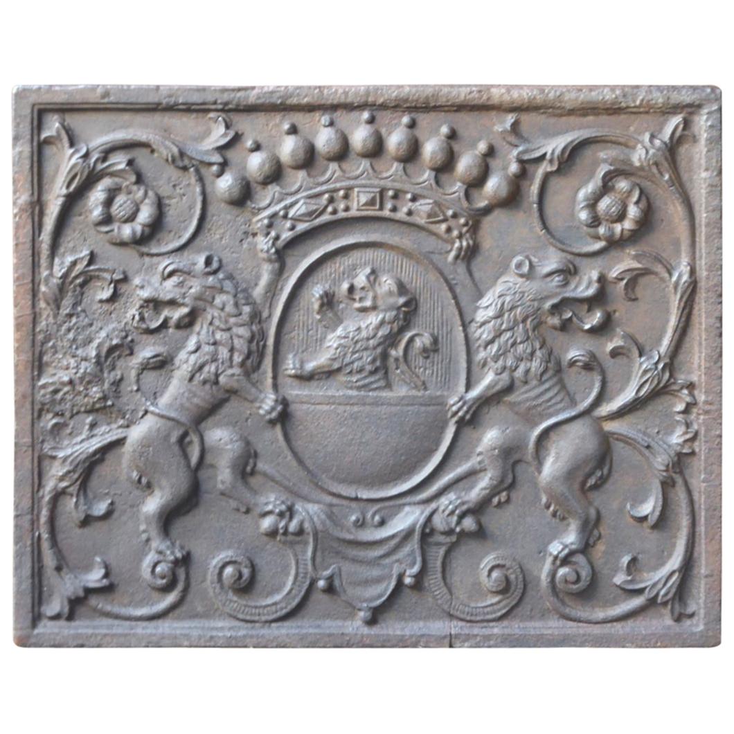 18th Century Fireback with Coat of Arms of Eltz Family