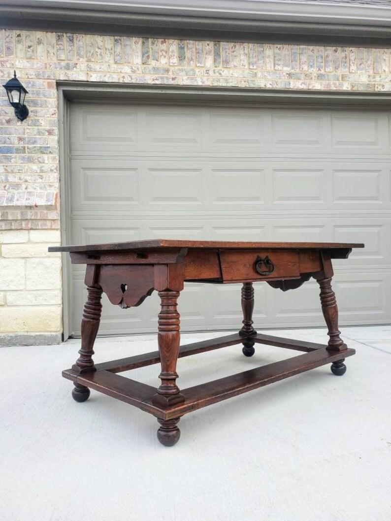 Wood Antique Swiss Country Pay Table For Sale
