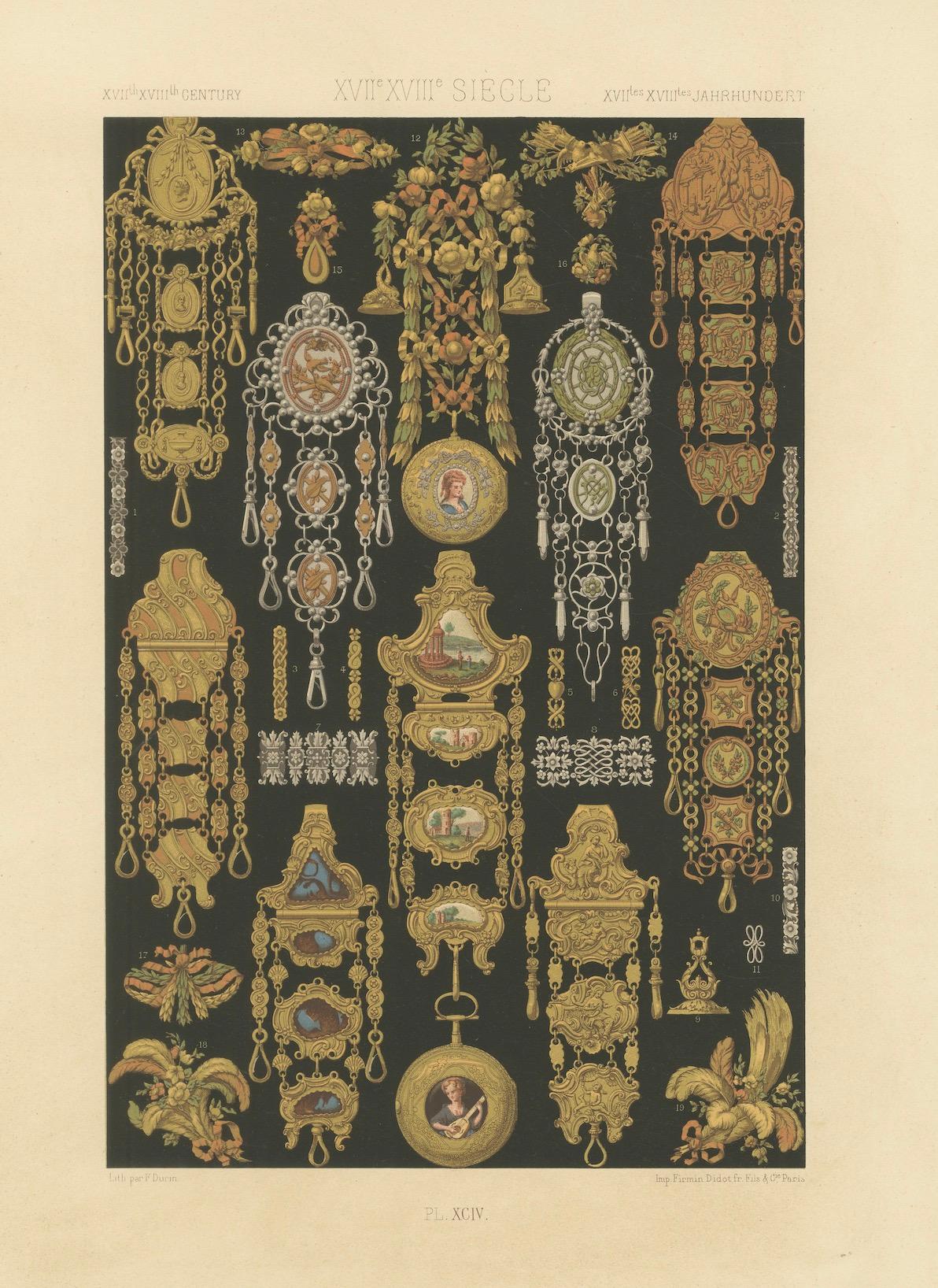 Chaînes de montre et chatelaines françaises du 17e au 18e siècle - Bijoux d'ornement, 1869 en vente 1