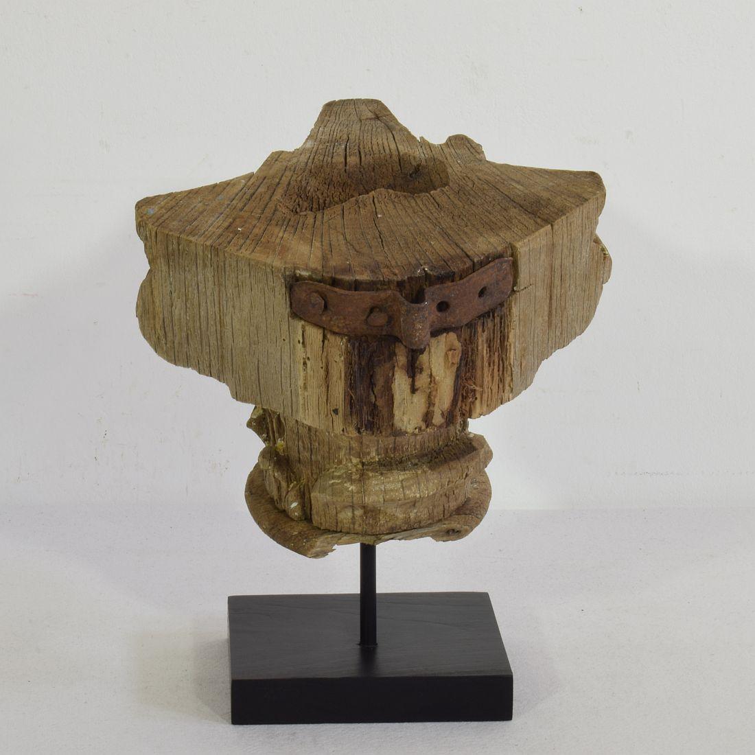 18th Century and Earlier 17th/ 18th Century French Weathered Oak Capital