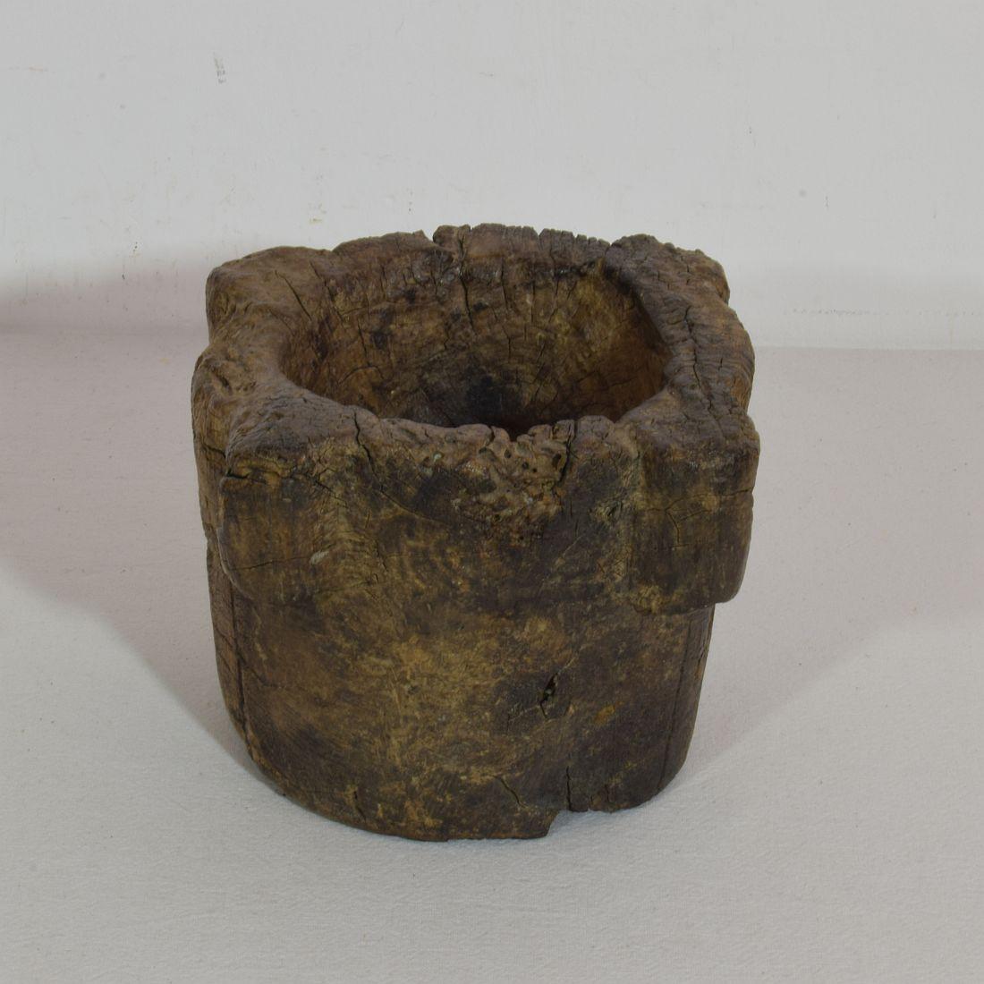 18th Century and Earlier 17th-18th Century, French Wooden Mortar For Sale