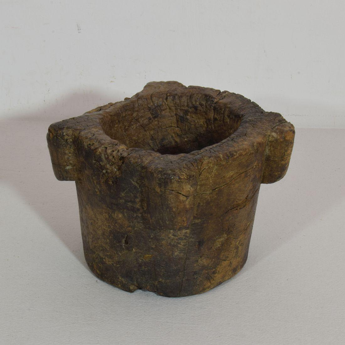 17th-18th Century, French Wooden Mortar For Sale 1