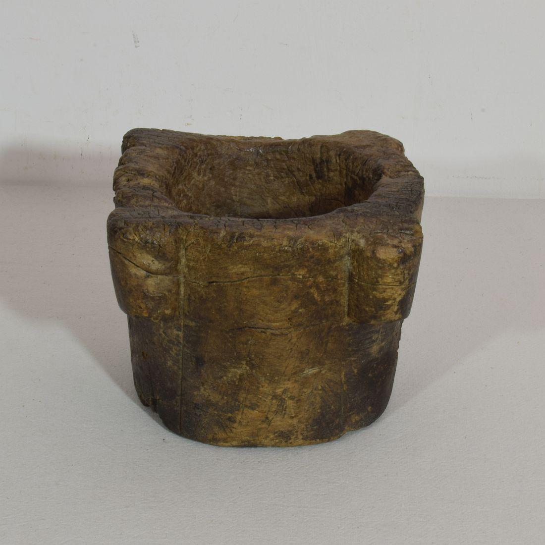 17th-18th Century, French Wooden Mortar For Sale 2