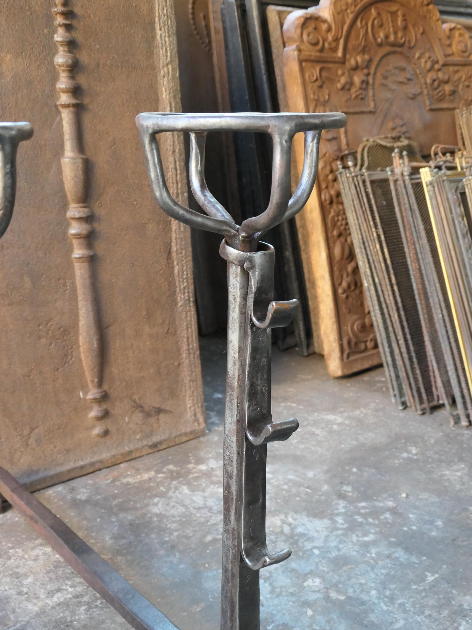 17th - 18th Century Gothic Large French Andirons For Sale 5