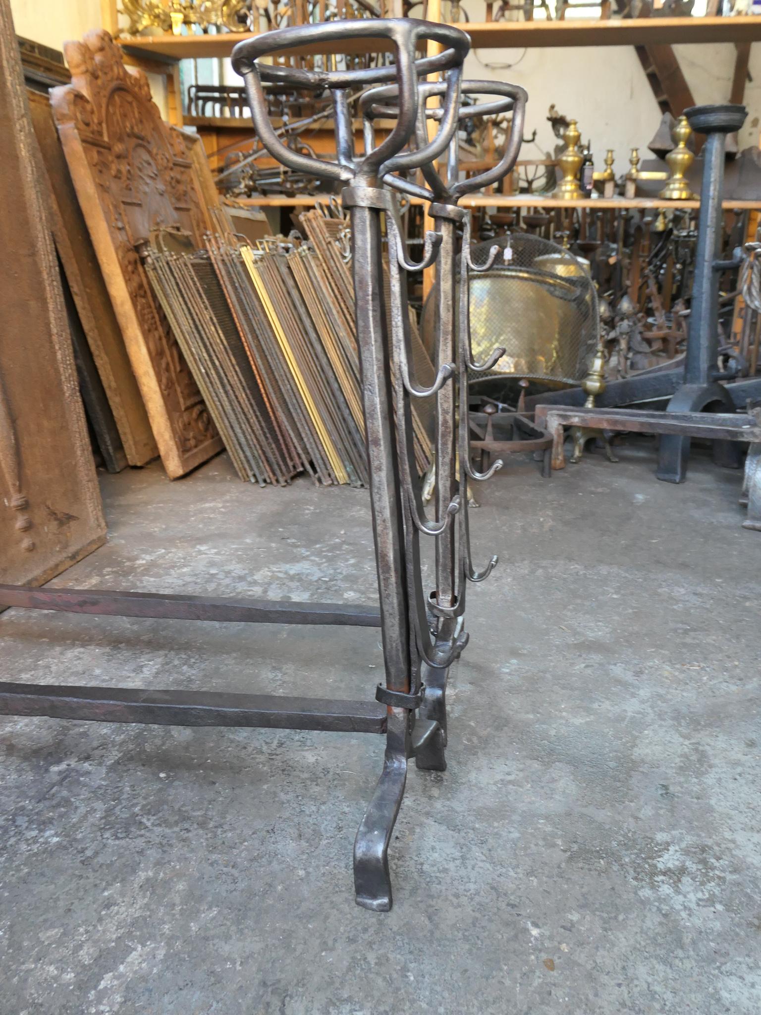 17th - 18th Century Gothic Large French Andirons For Sale 7