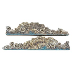 17th-18th Century Italian Baroque Painted and Gilt Architectural Elements, Pair