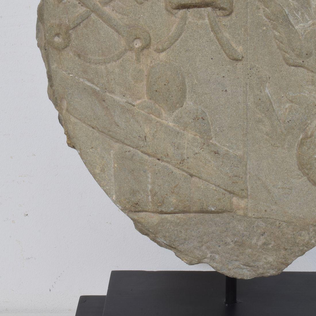 17th / 18th Century Italian Carved Stone Coat of Arms With Unicorn For Sale 7