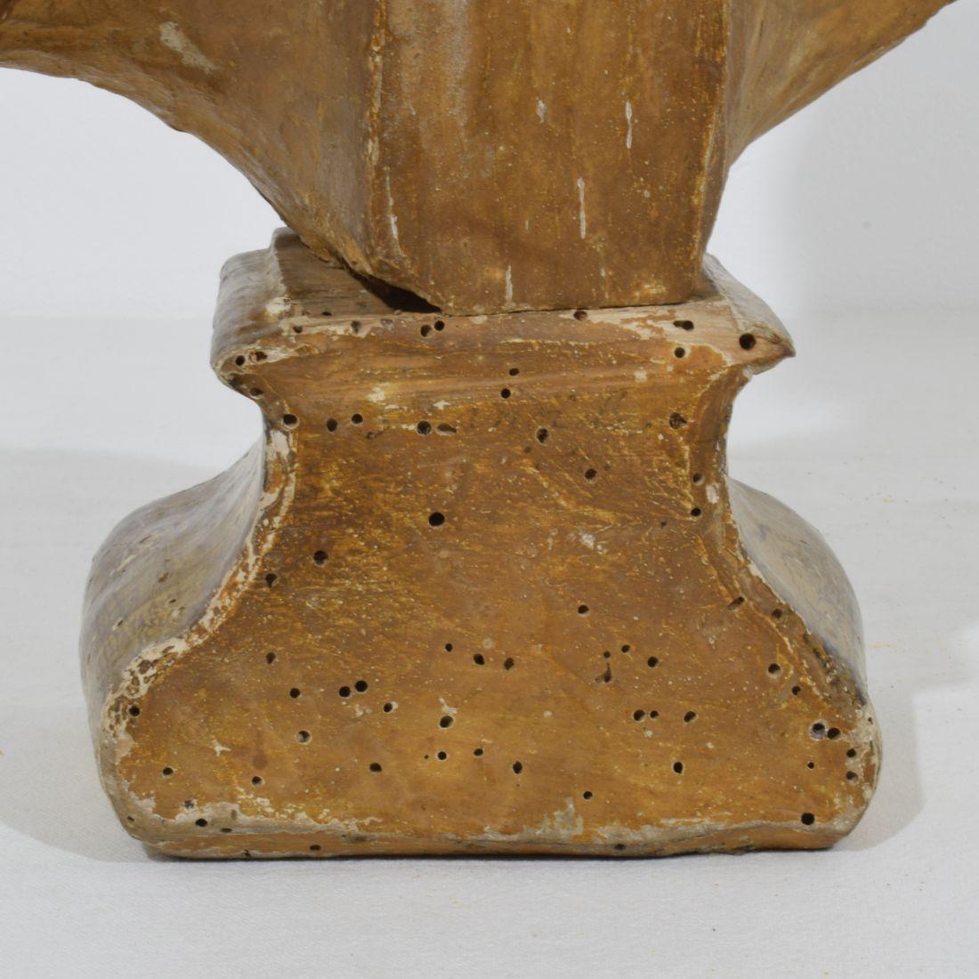 17. bis 18. Jahrhundert Italienische handgeschnitzte Reliquienbüste aus Holz im Angebot 12