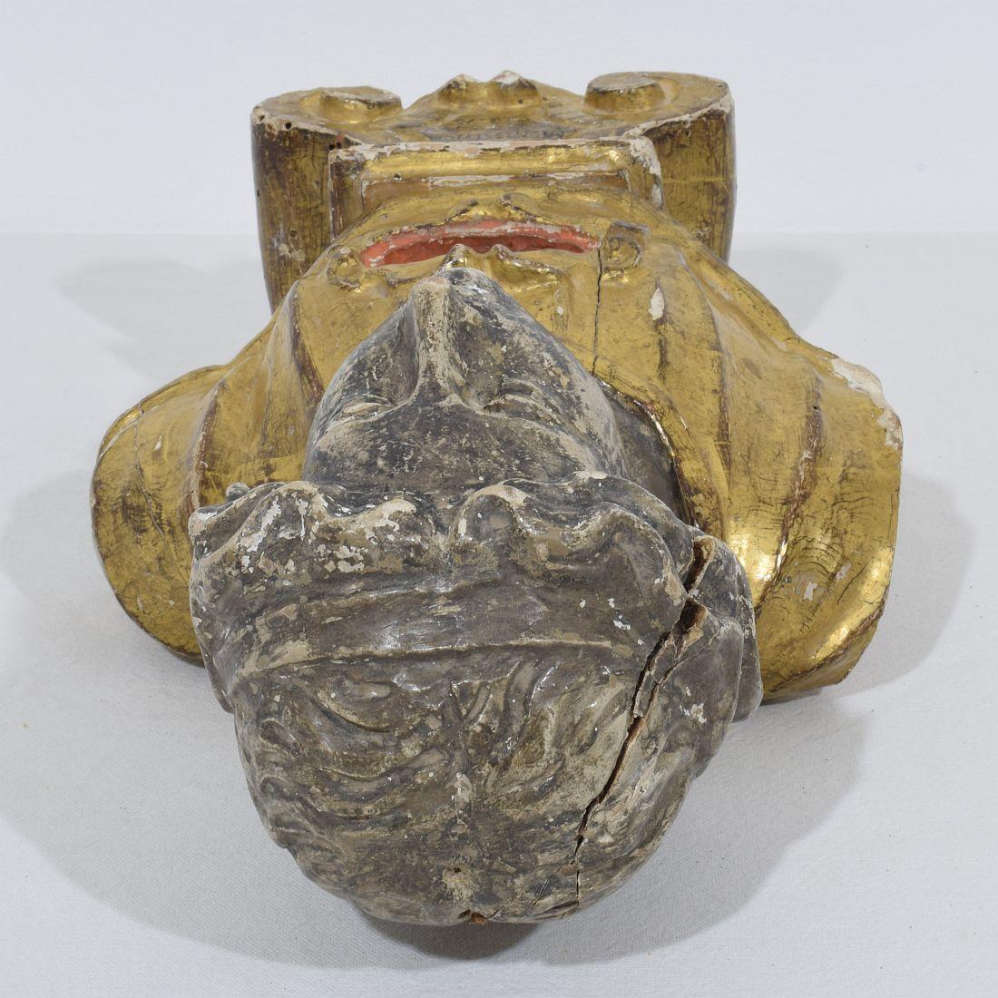 17th-18th Century Italian Hand Carved Wooden Reliquary Bust 13