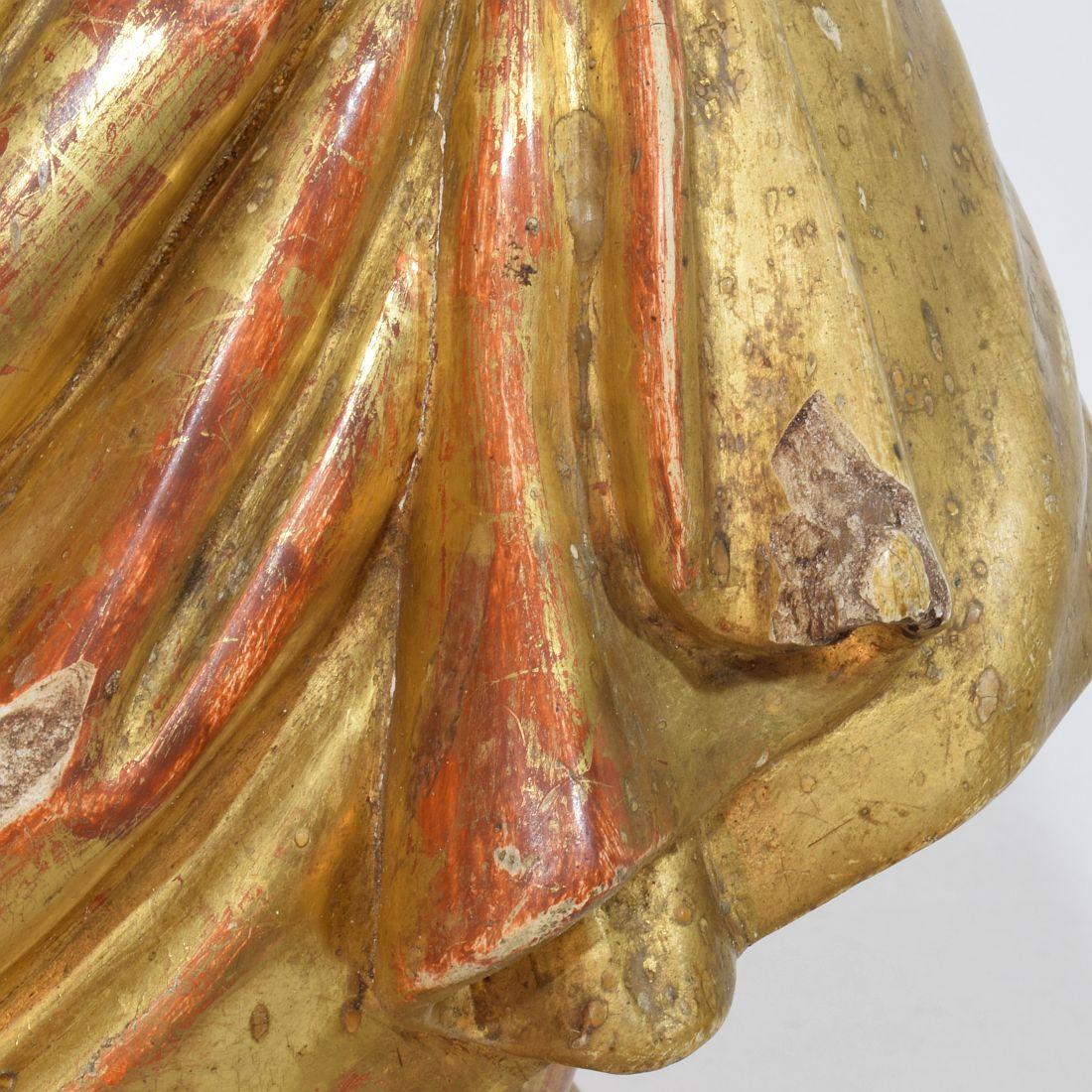 Italienische handgeschnitzte Holzreliquary-Büste eines Heiligen aus dem 17. bis 18. Jahrhundert im Angebot 9