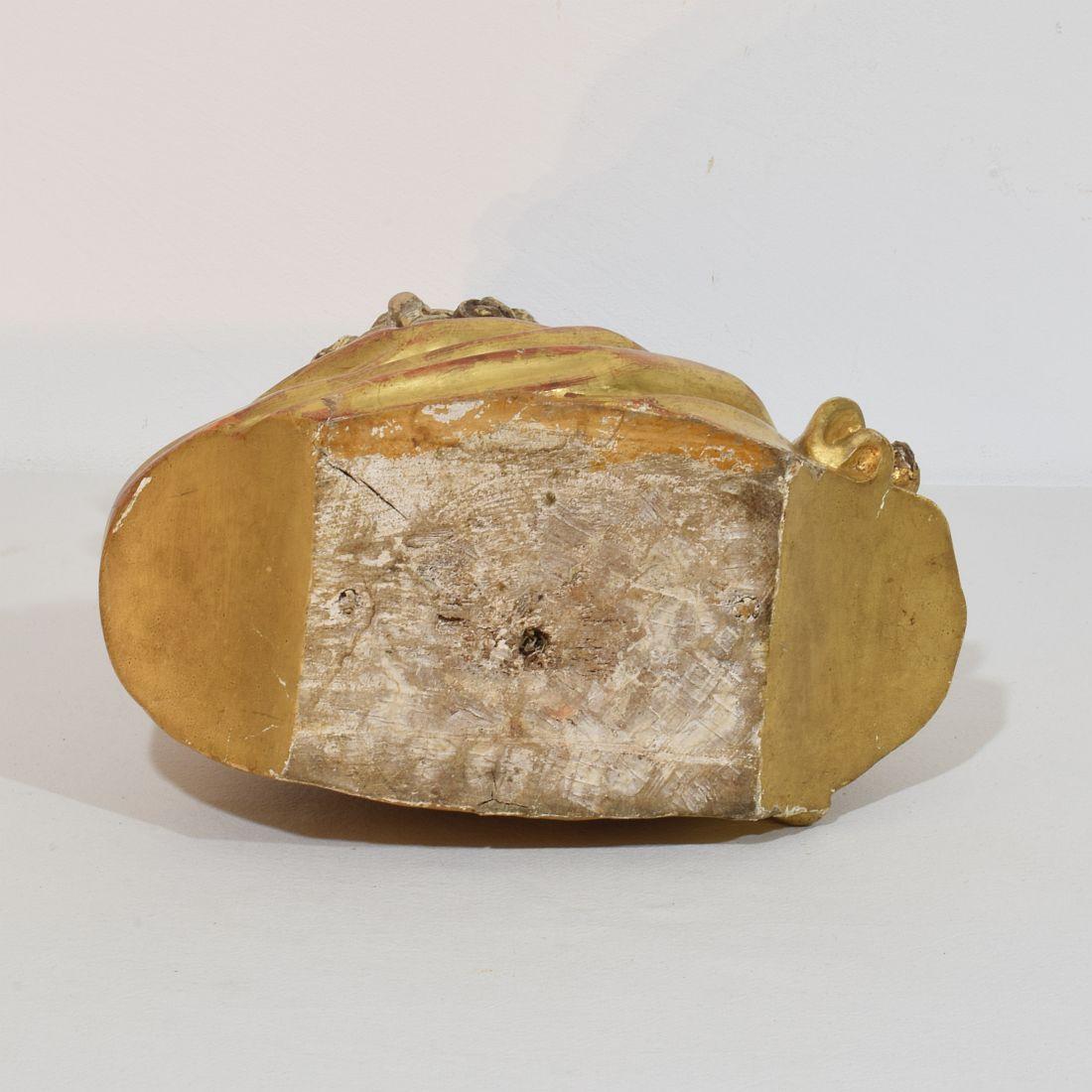 Buste de saint en bois sculpté à la main, Italie 17e-18e siècle en vente 9