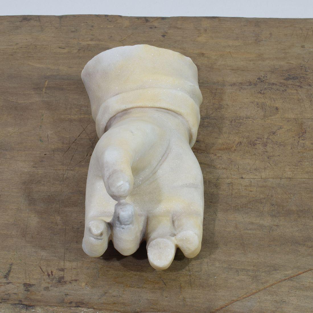 17th-18th Century Italian Marble Fragment of a Hand 10