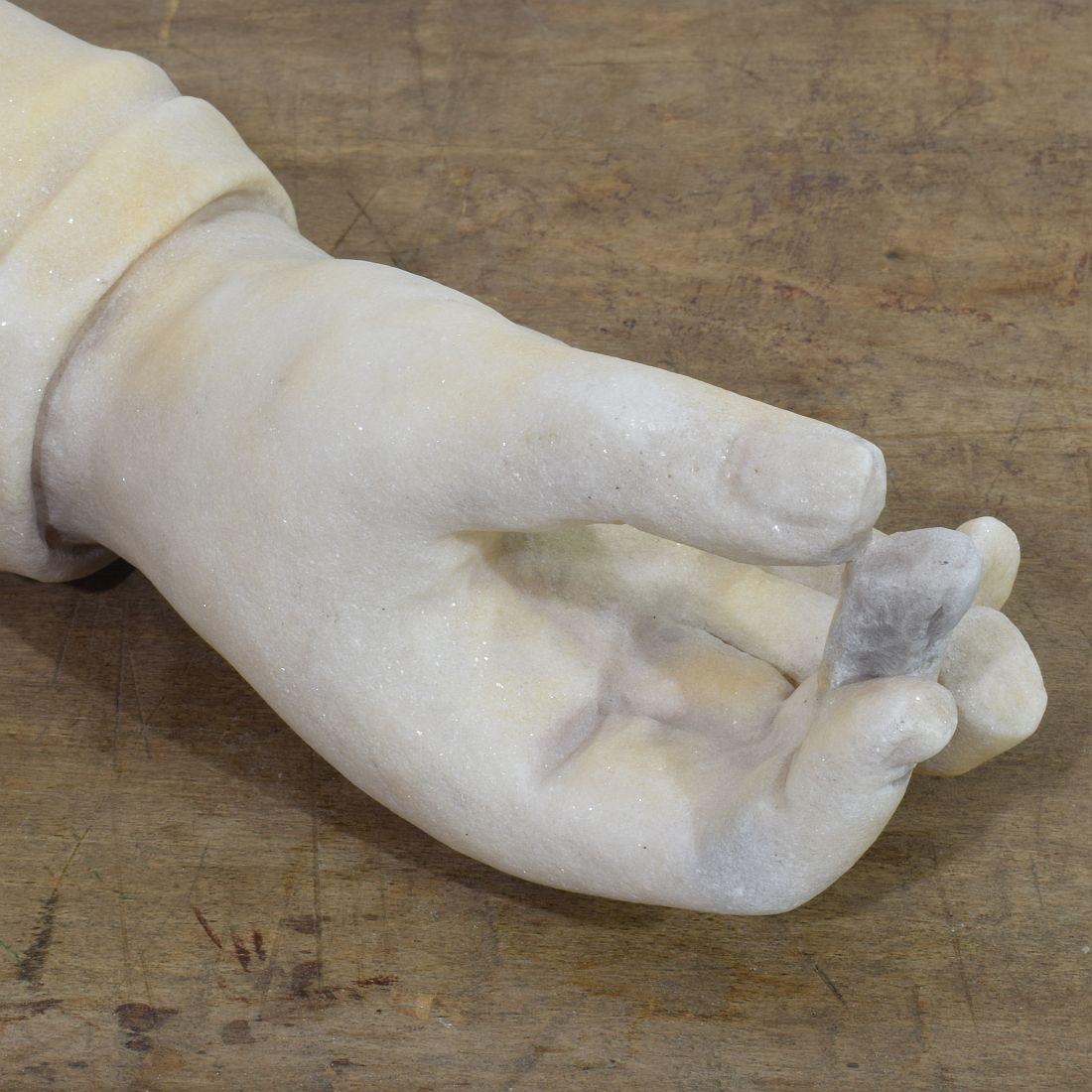17th-18th Century Italian Marble Fragment of a Hand 14