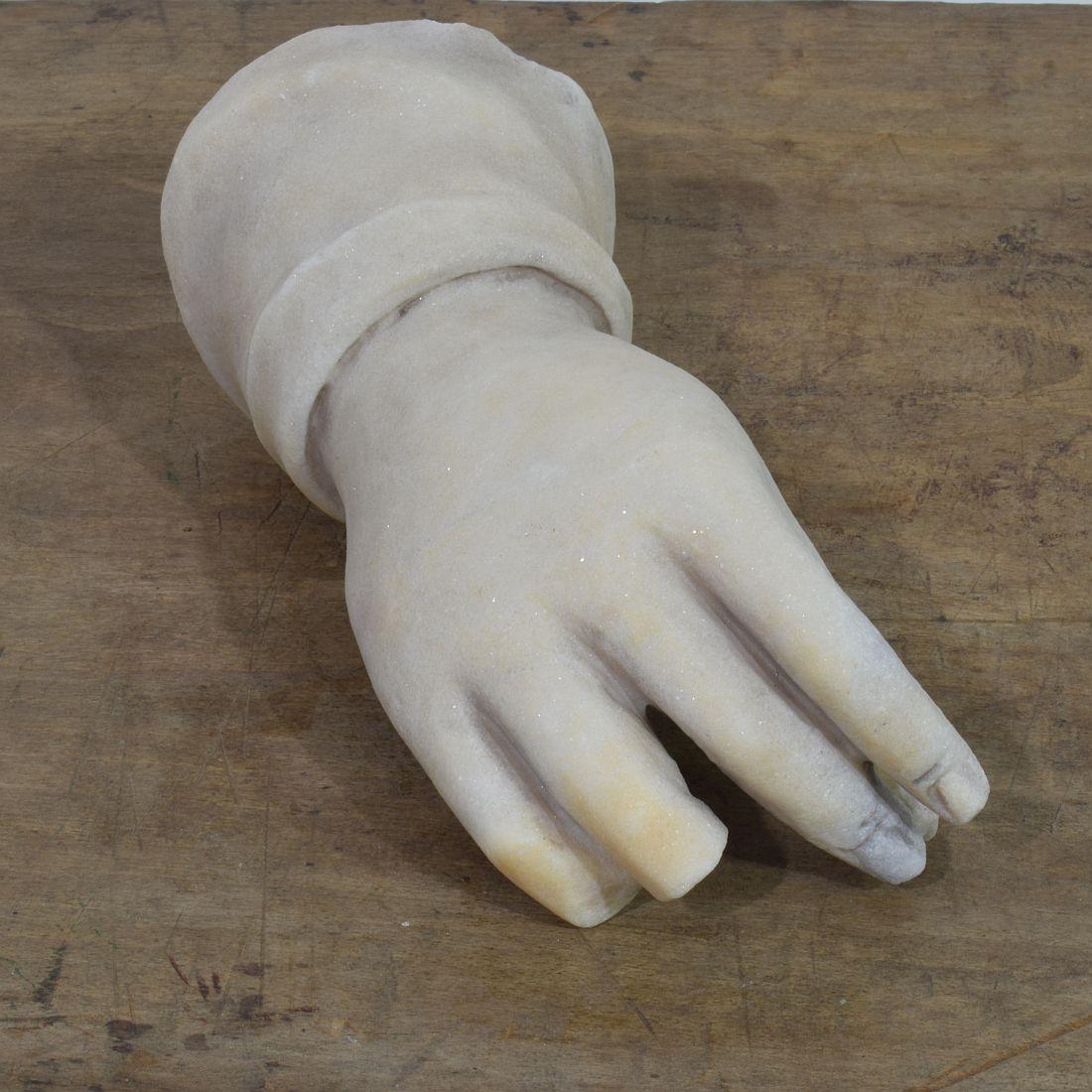 17th-18th Century Italian Marble Fragment of a Hand 2