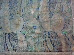 18th Century Italian Silk & Silver Metallic Thread Lampas Brocade Panel