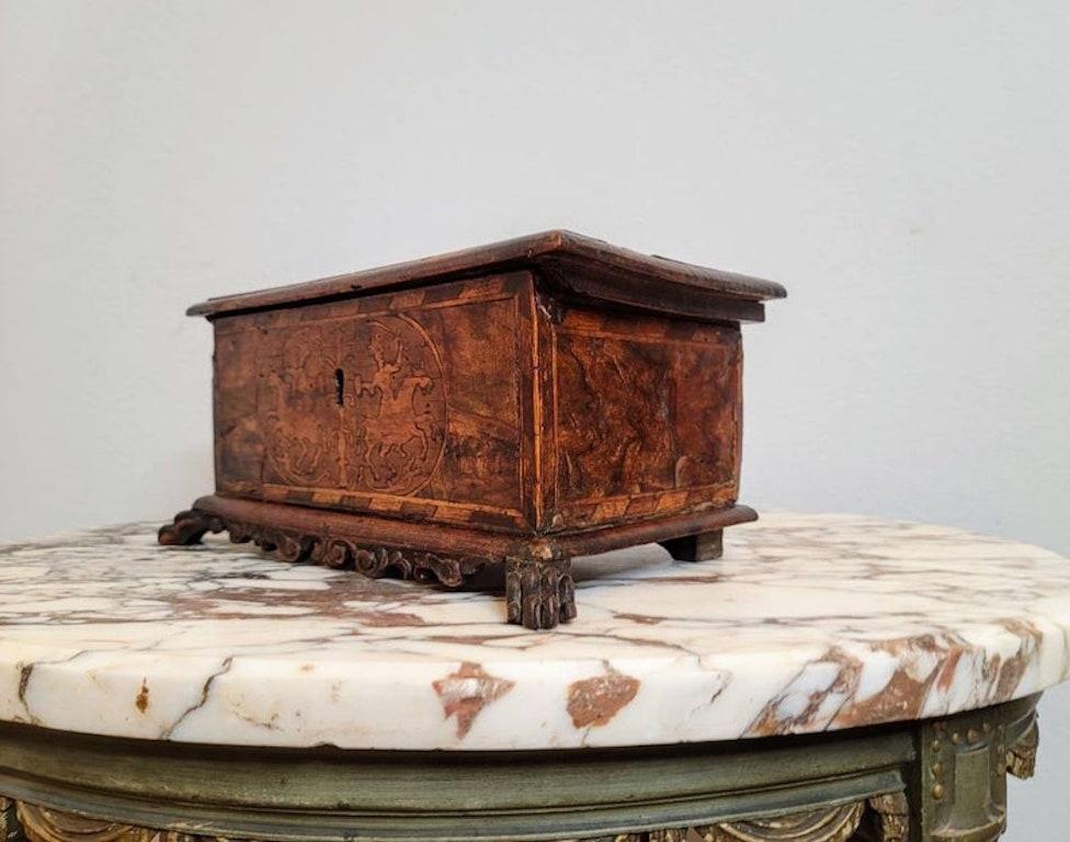 17th/18th Century Italian Venetian Marquetry Table Box In Good Condition For Sale In Forney, TX