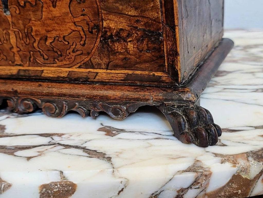 Wood 17th/18th Century Italian Venetian Marquetry Table Box For Sale