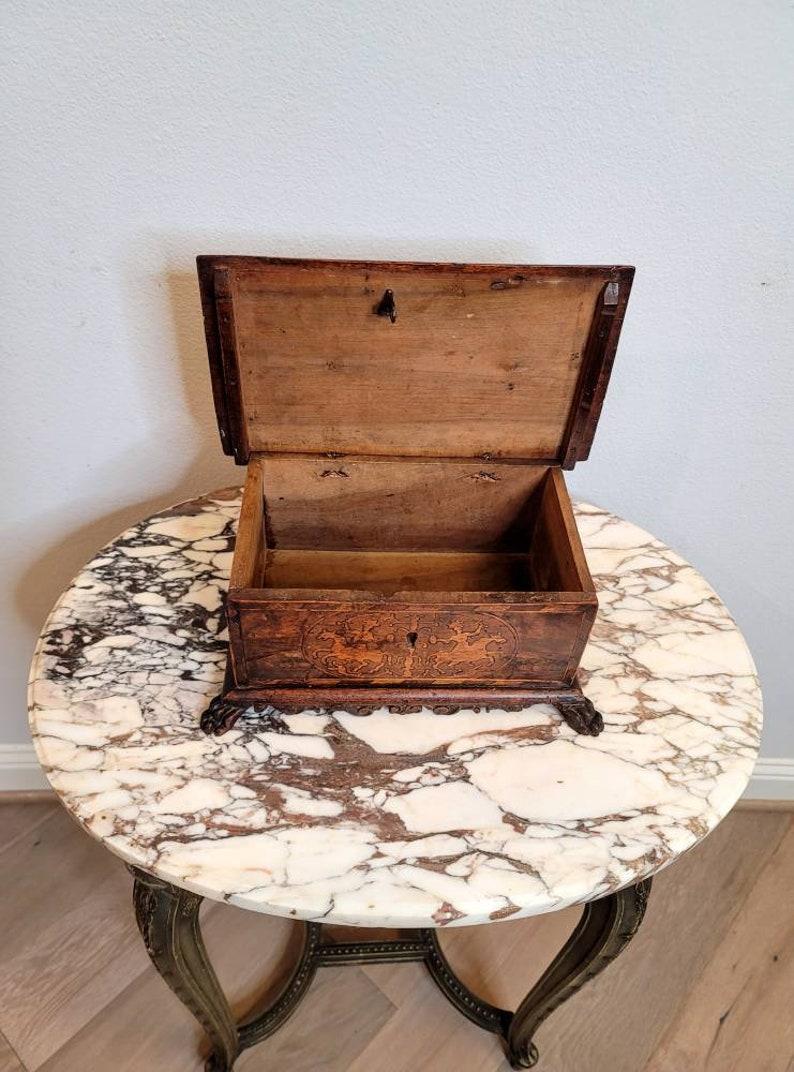 17th/18th Century Italian Venetian Marquetry Table Box For Sale 1