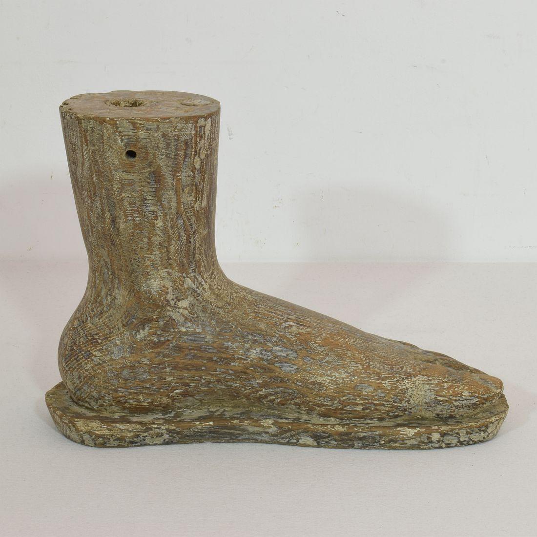 Oak 17th / 18th Century Italian Wooden Foot of a Santos