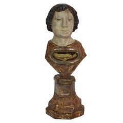 17th-18th Century Italian Wooden Reliquary Bust