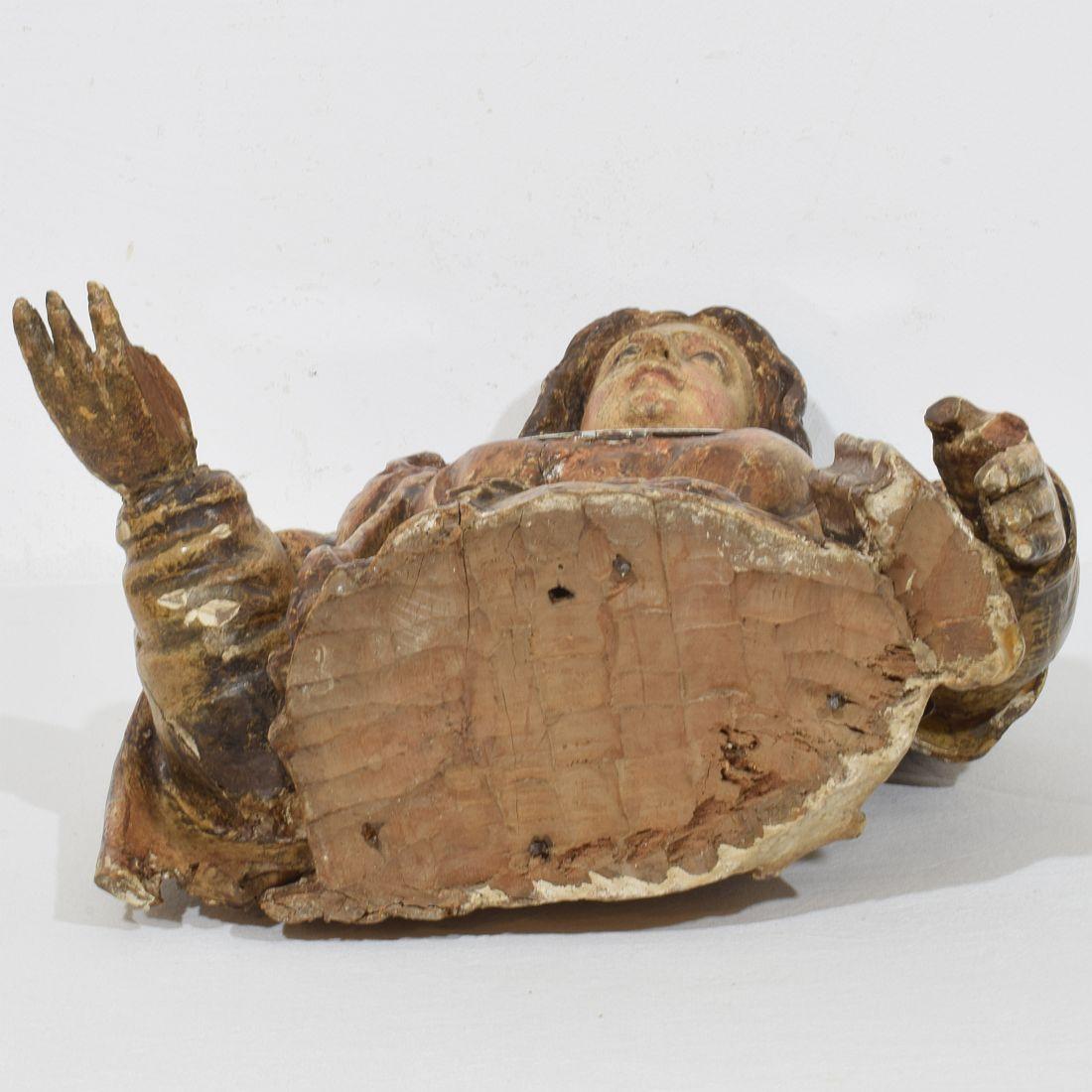 17th-18th Century Italian Wooden Reliquary Bust of a Madonna For Sale 14