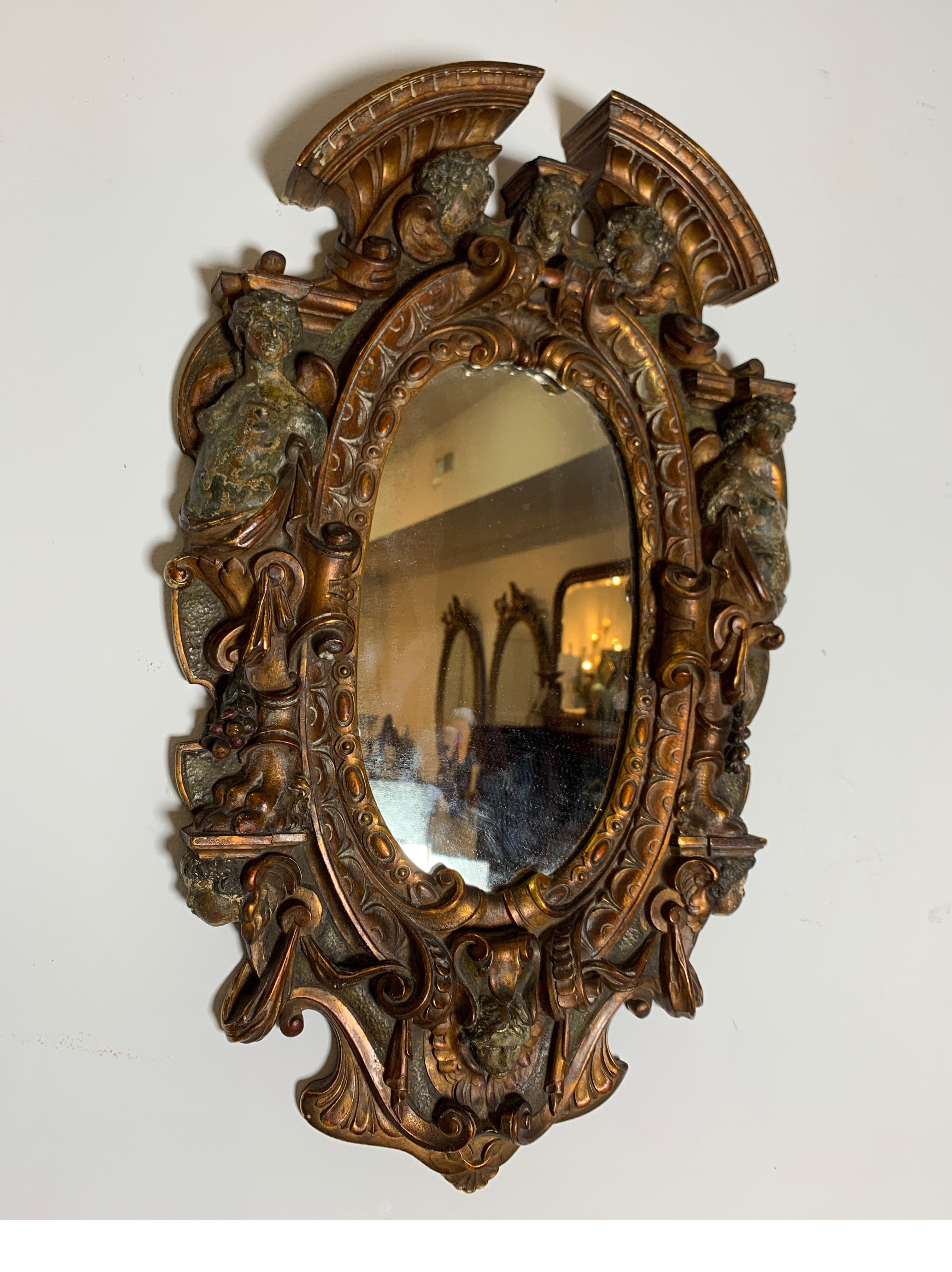 17th-18th Century Mixed Metal Italian Renaissance Mirror, Made in Tuscan Italy 6