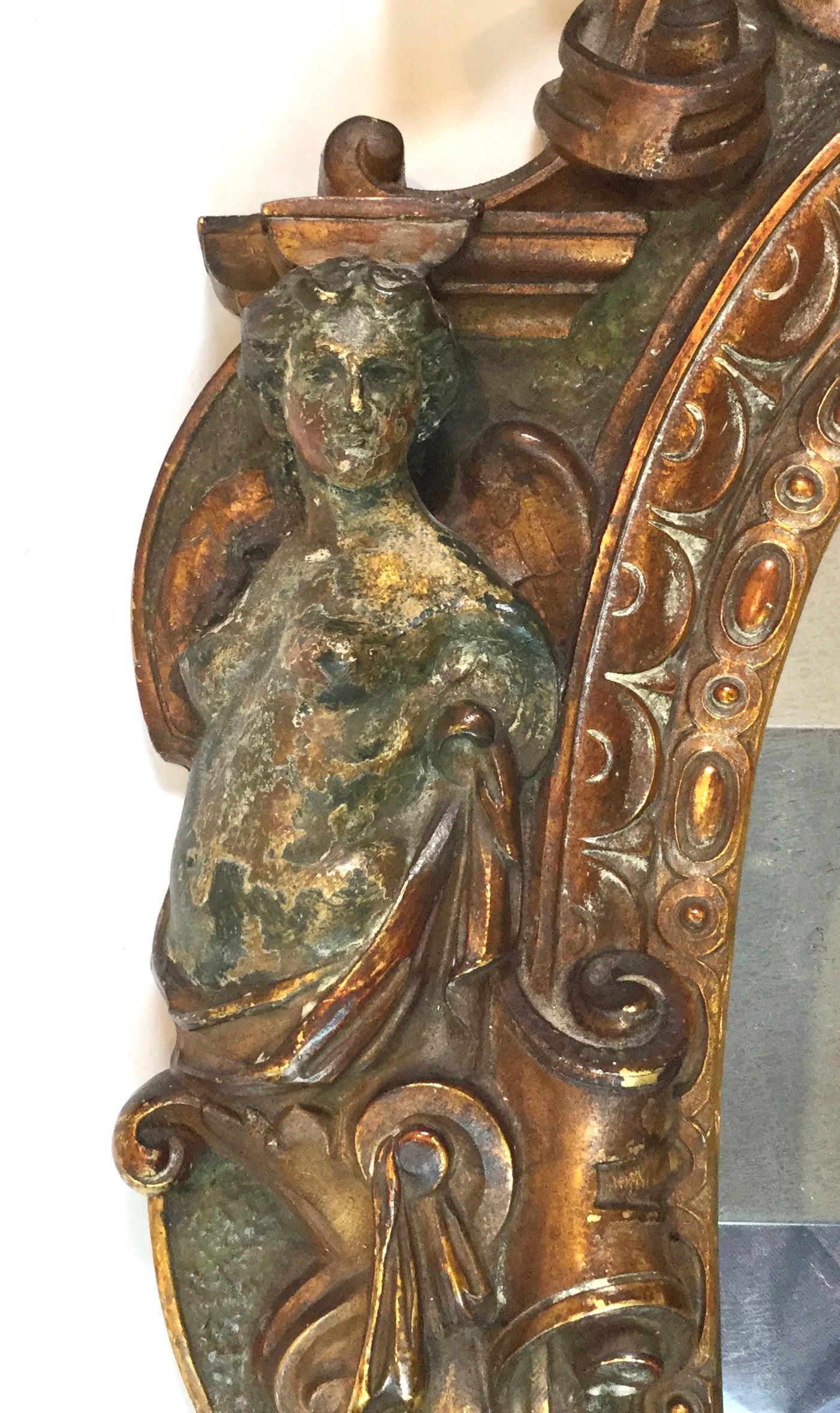 Bronze Miroir de la Renaissance italienne en métal mélangé du 17e-18e siècle, fabriqué en Toscane en vente
