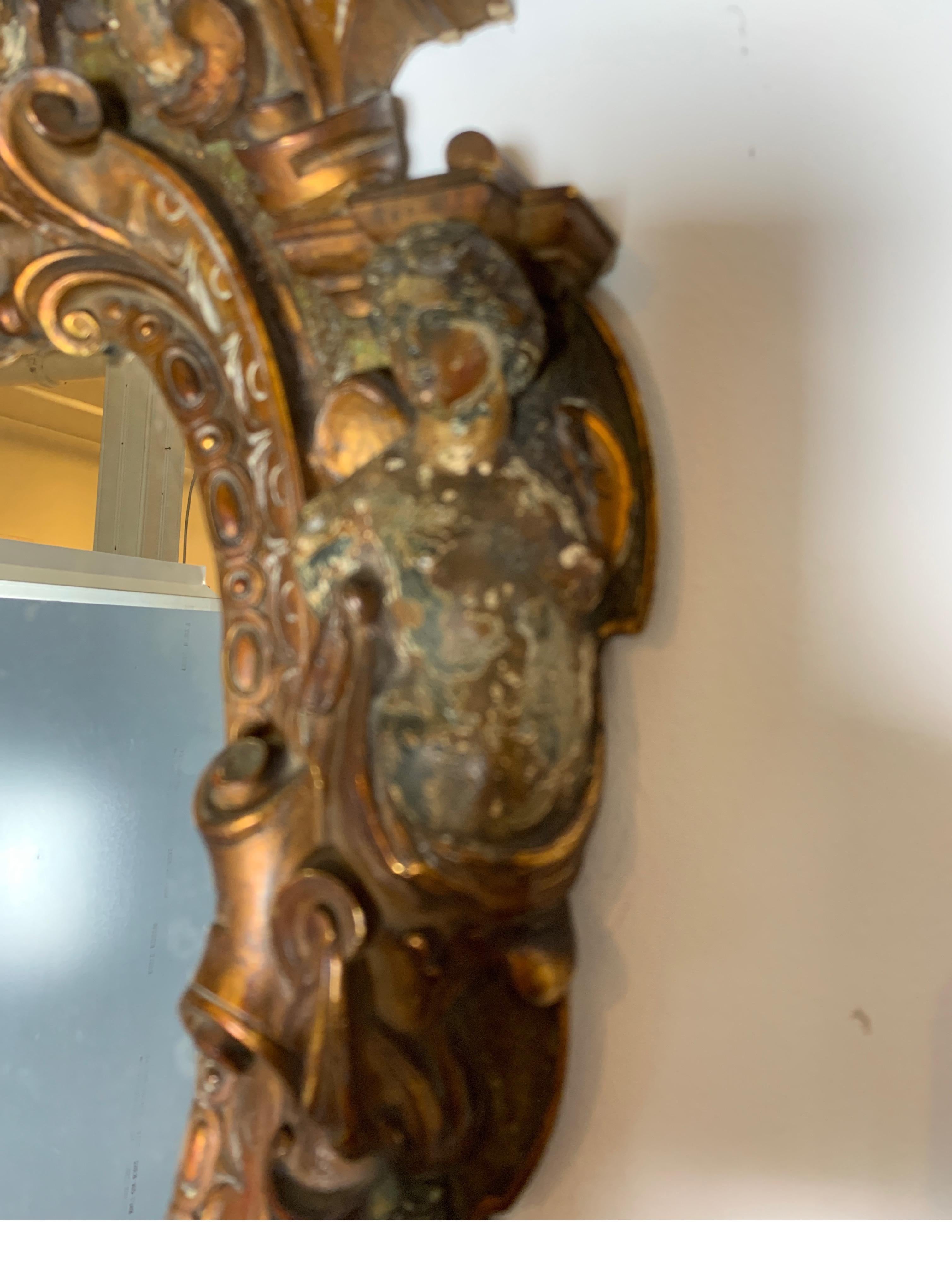 17th-18th Century Mixed Metal Italian Renaissance Mirror, Made in Tuscan Italy 1