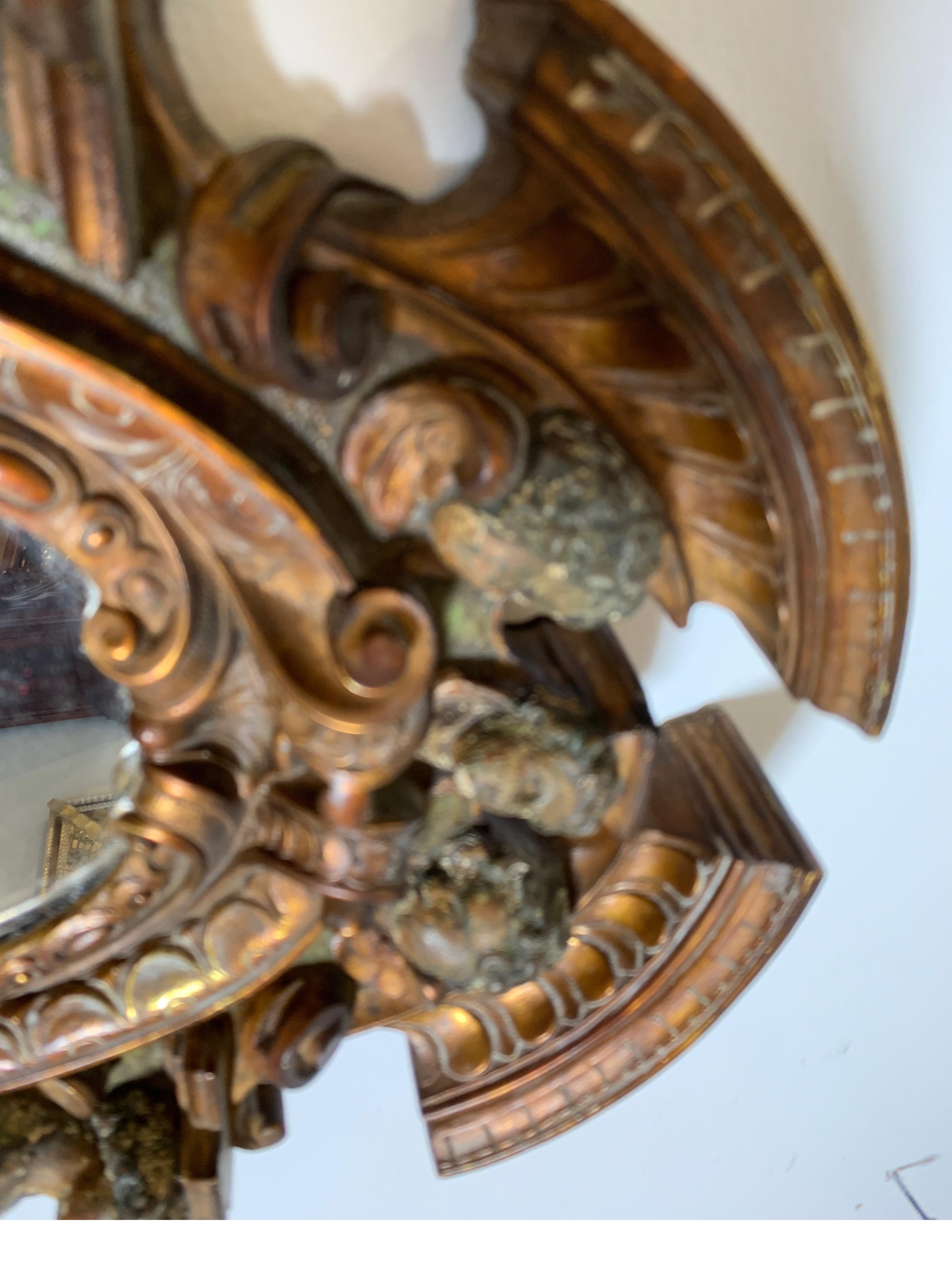 17th-18th Century Mixed Metal Italian Renaissance Mirror, Made in Tuscan Italy 2