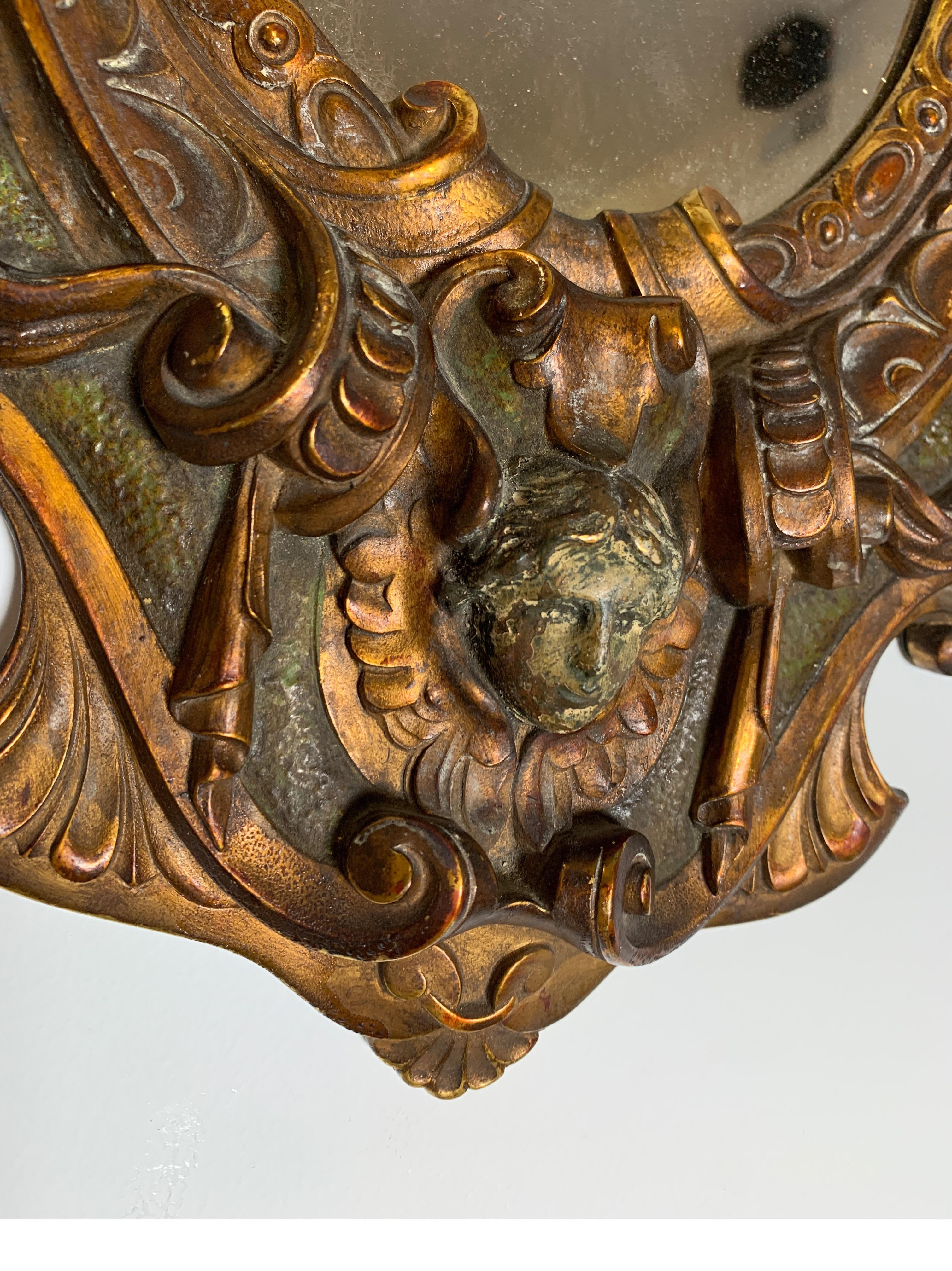 17th-18th Century Mixed Metal Italian Renaissance Mirror, Made in Tuscan Italy 3
