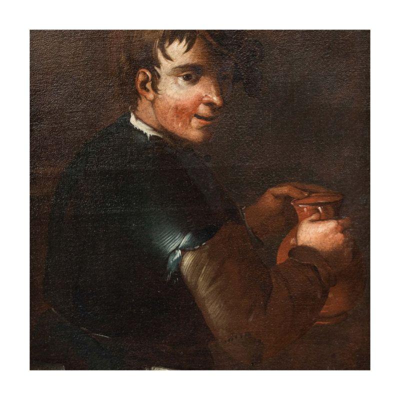 17th Century 17th - 18th Century Portrait of Guy Painting Oil on Canvas by Area of Amorosi For Sale