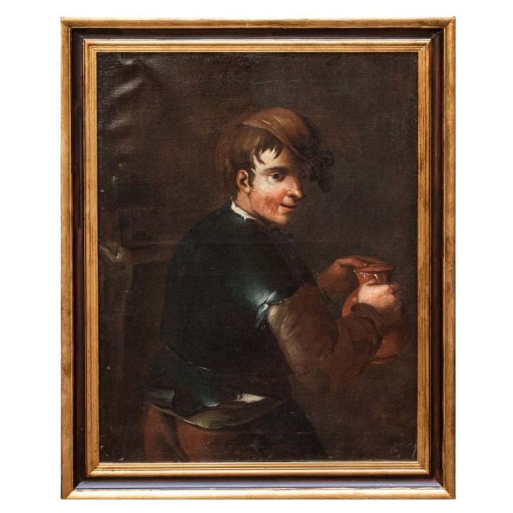 17th - 18th Century Portrait of Guy Painting Oil on Canvas by Area of Amorosi For Sale