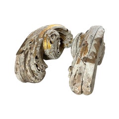 17th - 18th Century Portuguese Pair of Antique Baroque Pine Wall Reliefs, Panels