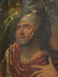 17th-18th Century Saint Longinus, Religious Oil Painting on Canvas Laid on Panel