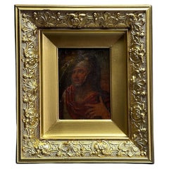 17th-18th Century Saint Longinus, Religious Oil Painting on Canvas Laid on Panel