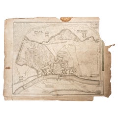 17th-18th Century Siege of Graves Mapping Engraving By Willian III