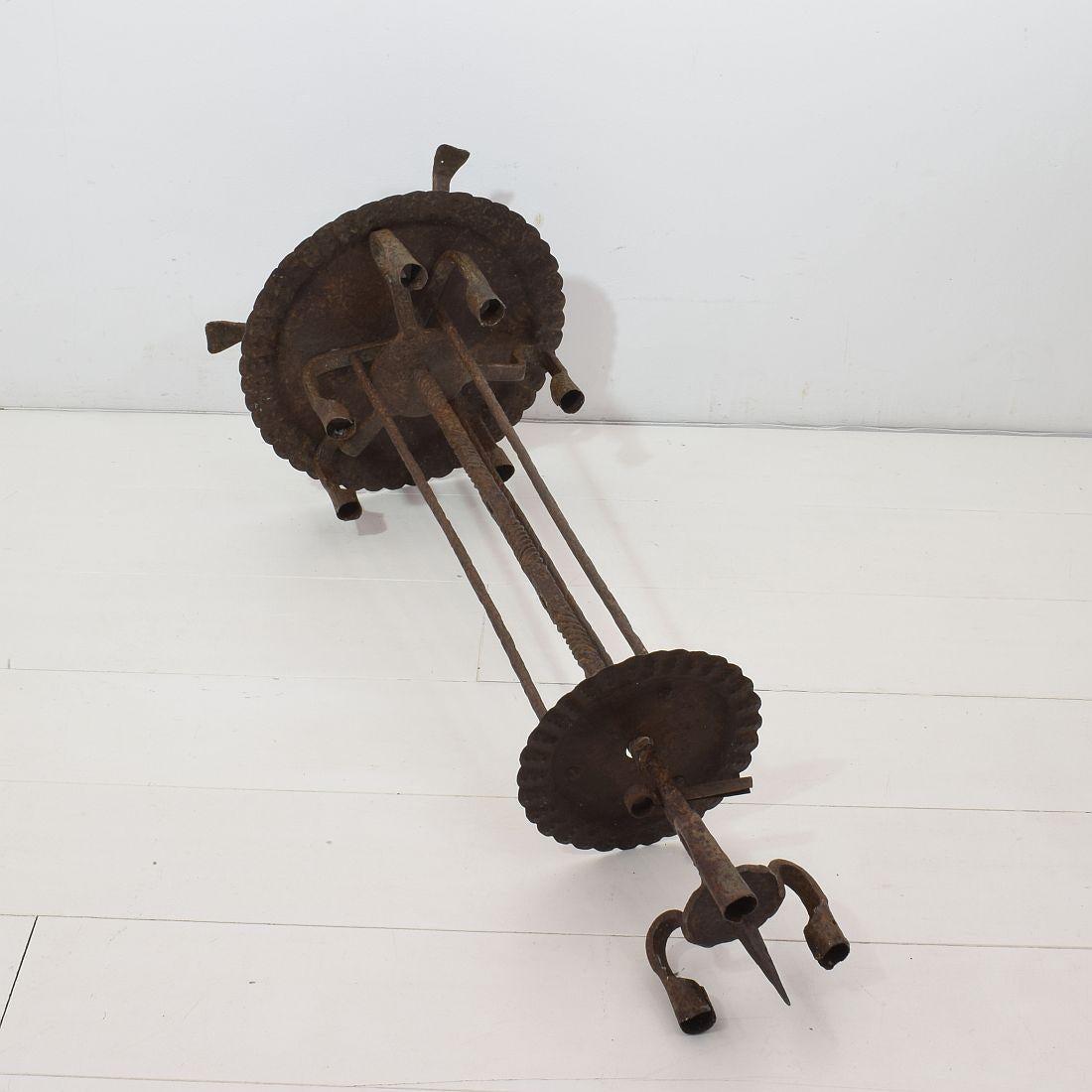 17th-18th Century Spanish Hand Forged Iron Candleholder 14