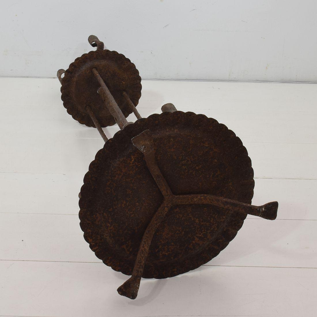 17th-18th Century Spanish Hand Forged Iron Candleholder 15
