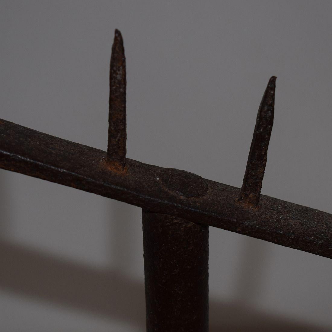 17th-18th Century Spanish Hand Forged Iron Candleholder 3