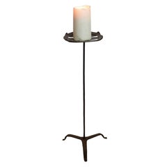 17th-18th Century Spanish Hand Forged Iron Candleholder