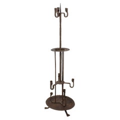 17th-18th Century Spanish Hand Forged Iron Candleholder