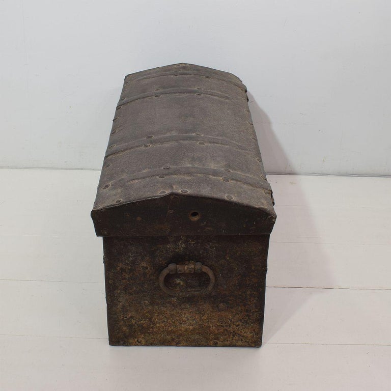 17th18th Century Spanish Iron with Wood Strongbox For Sale at 1stDibs