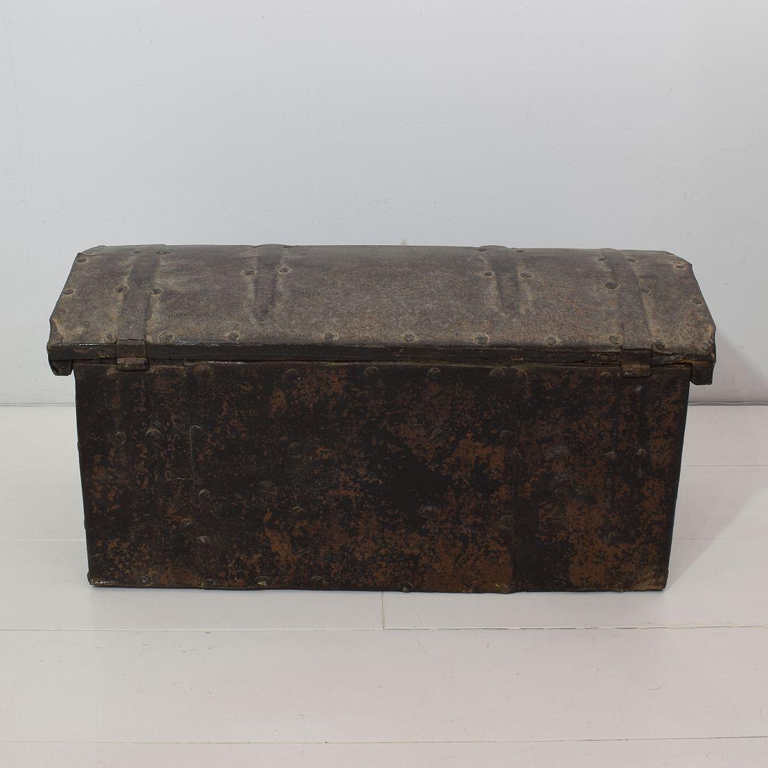 18th Century and Earlier 17th-18th Century Spanish Iron with Wood Strongbox