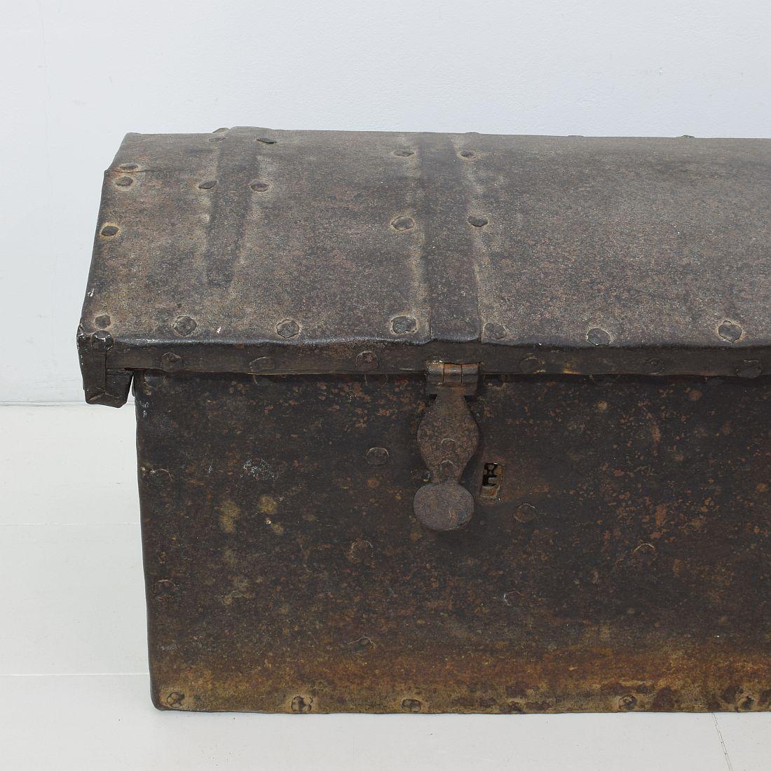 17th-18th Century Spanish Iron with Wood Strongbox 3