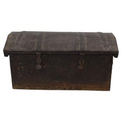 Antique 17th-18th Century Spanish Iron with Wood Strongbox