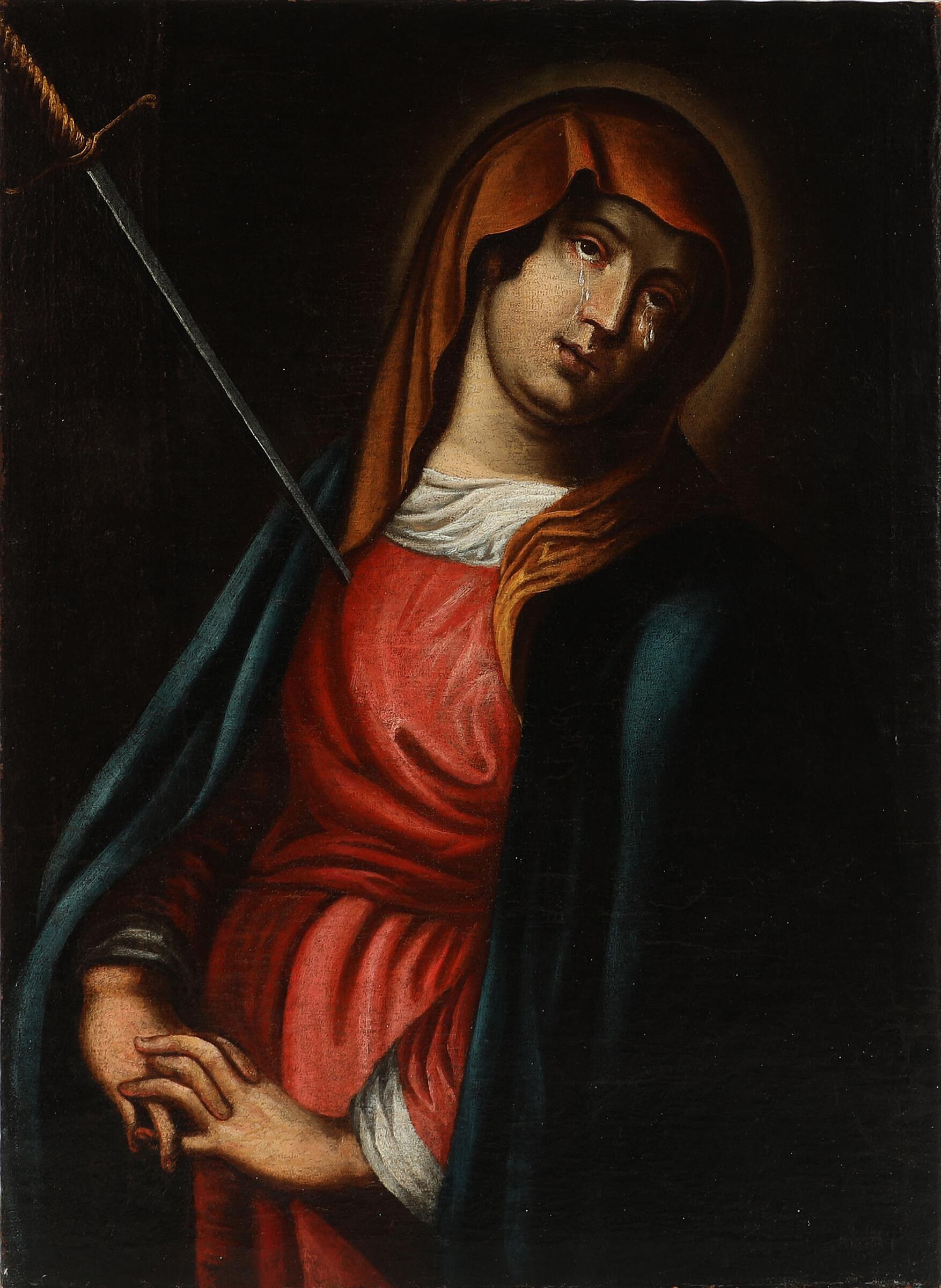 italien 17e-18e siècle L'âme de la Sainte Vierge Marie percée par une épée en vente