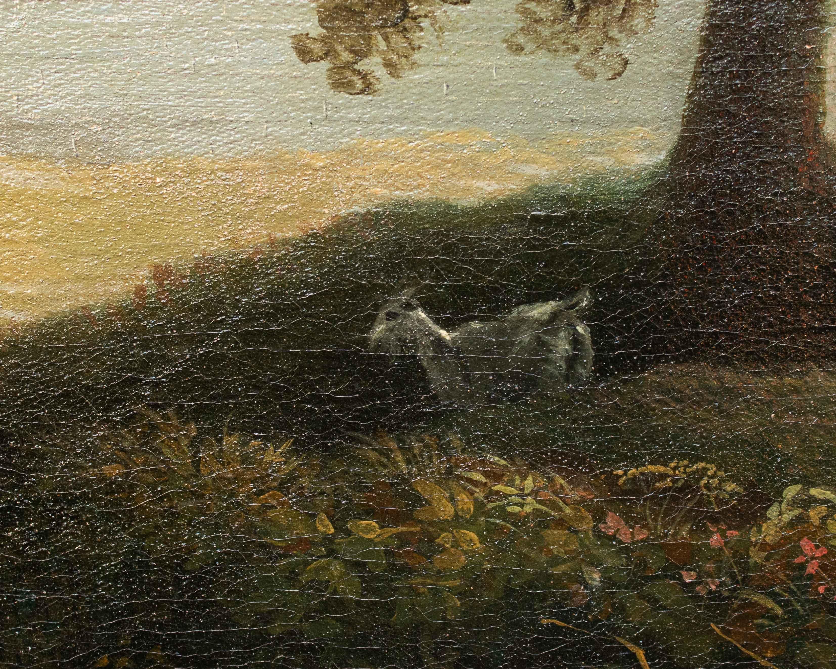 Pittura del 17°-18° secolo con veduta del Tempio di Minerva Olio su tela in vendita 6